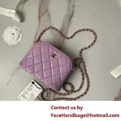 Chanel Lambskin  &  Gold-Tone Metal Clutch with Chain Bag AP4000 Lavender 2025